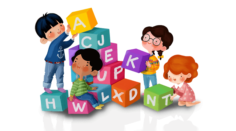 Kids playing with blocks